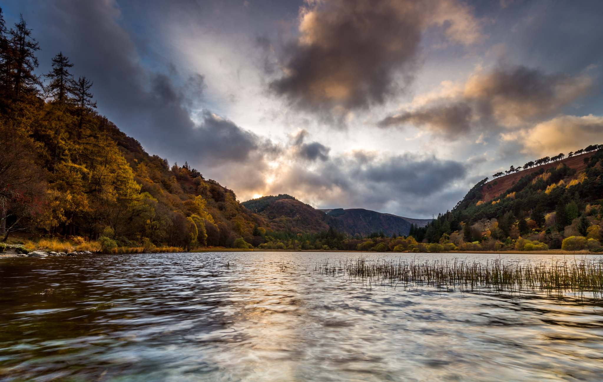 Sony a99 II + Sigma 20mm F1.8 EX DG Aspherical RF sample photo. Sunset at glendalough. photography