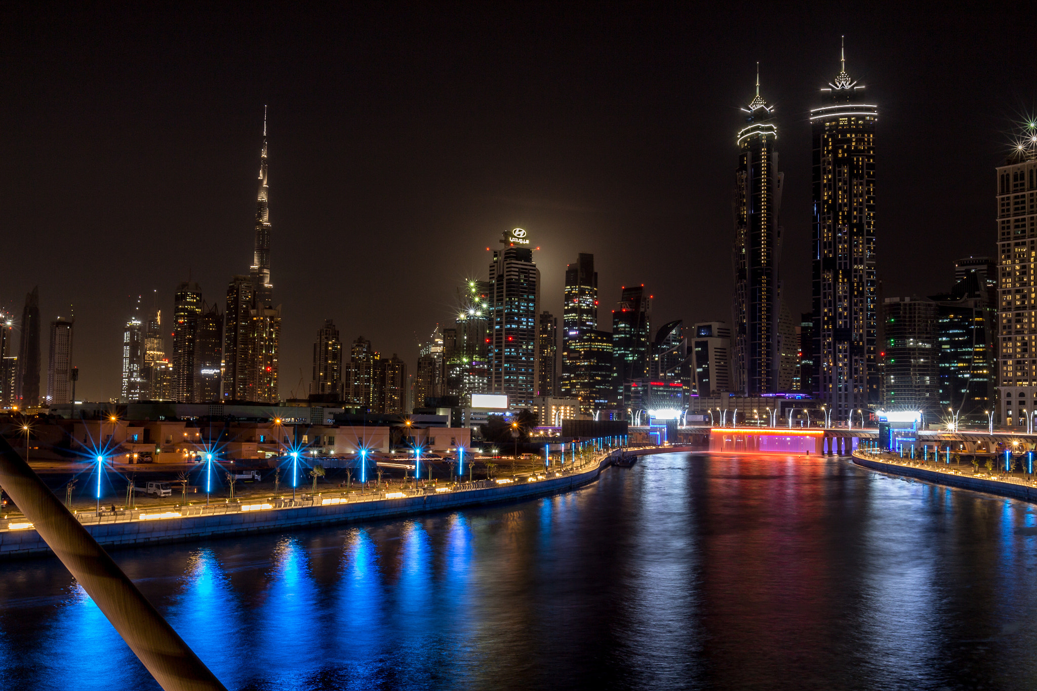 Canon EF 16-35mm F2.8L II USM sample photo. Dubai water canal night photography
