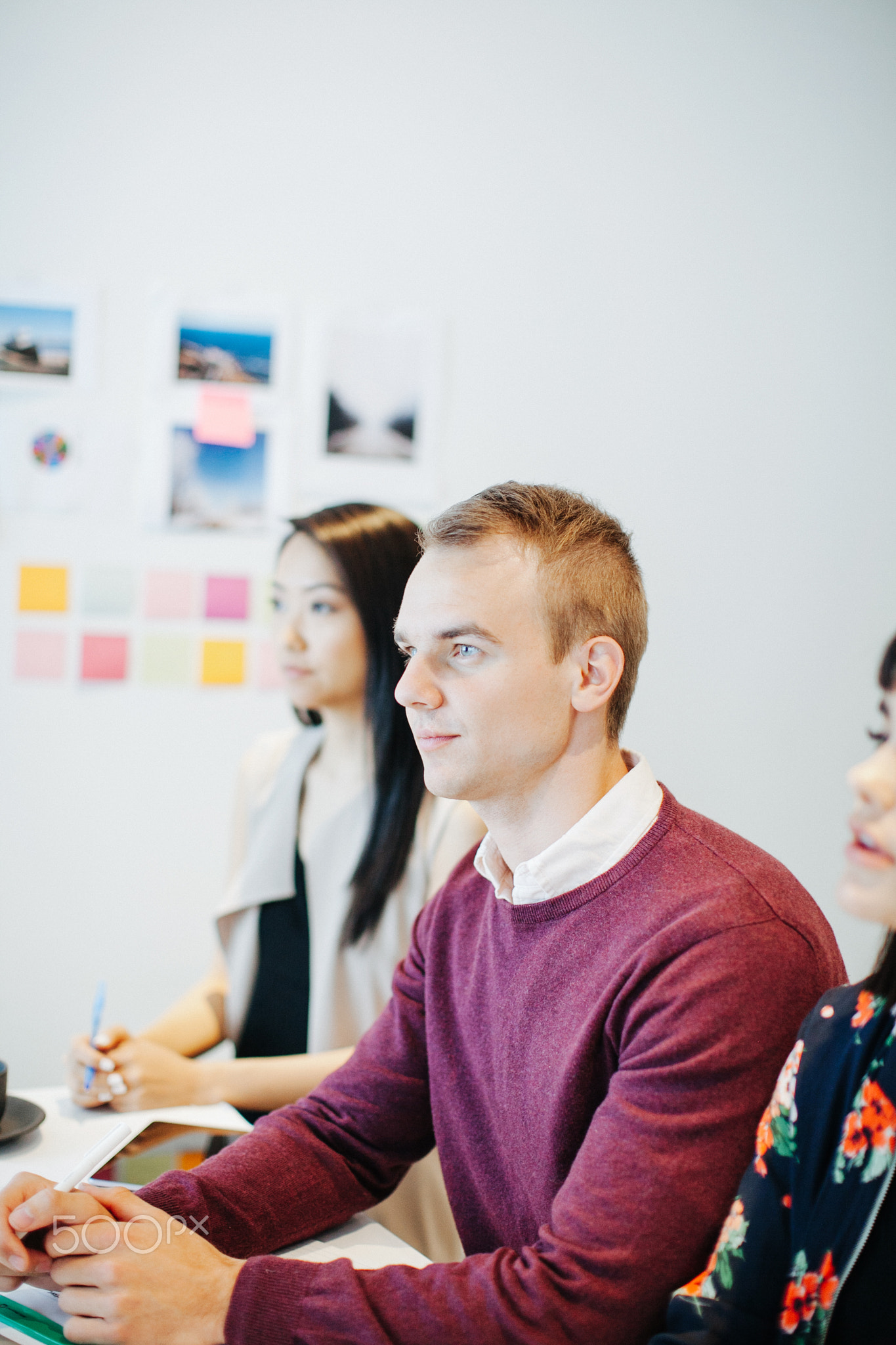 Businesspeople collaborating in modern office
