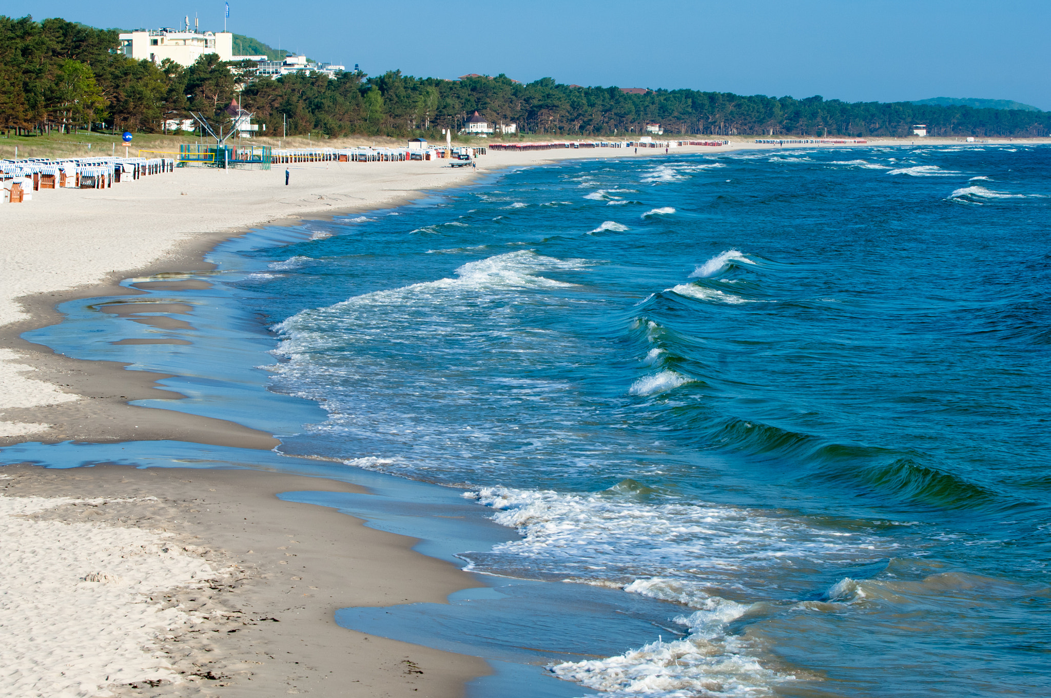 Nikon D2X sample photo. Ostseebad binz, sandy beach photography