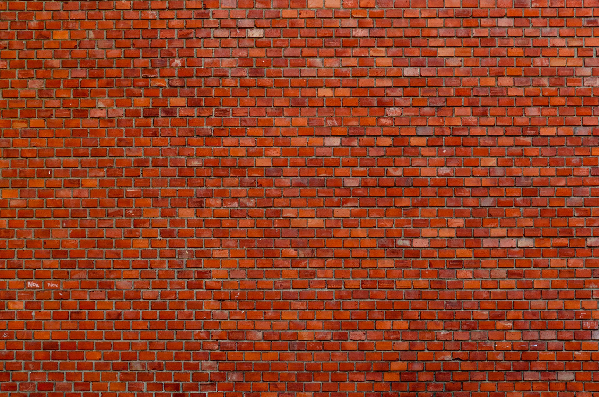 Nikon D2X sample photo. Old red brick wall background with copy space photography