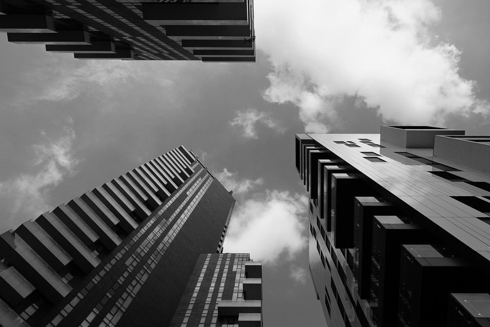 Fujifilm X-E1 + Fujifilm XF 14mm F2.8 R sample photo. Skyscrapers in milan photography