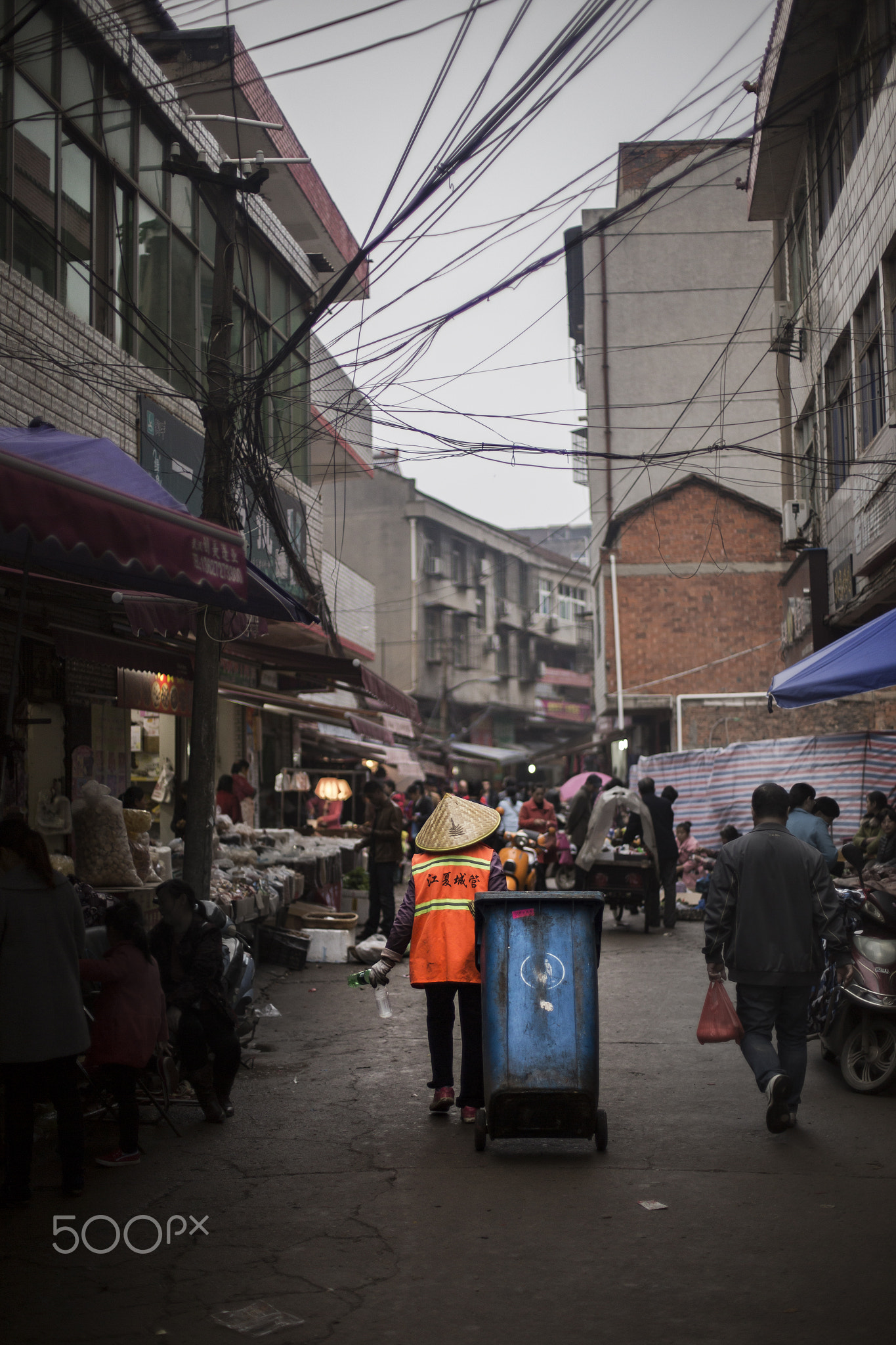 Cleaner in a market