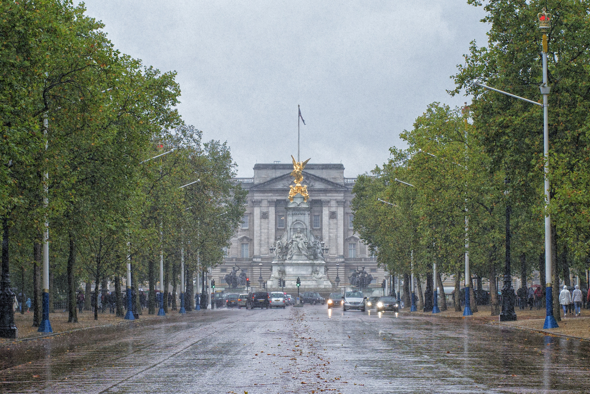 Canon EOS-1D C sample photo. Buckingham palace in rain photography