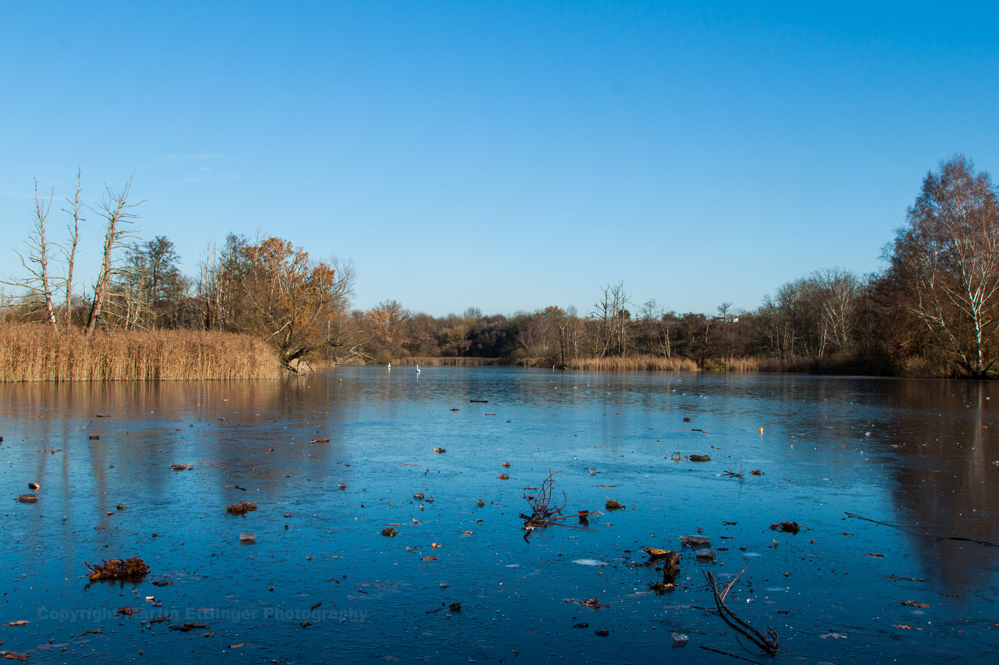 Canon EOS 500D (EOS Rebel T1i / EOS Kiss X3) + Canon EF 24-105mm F4L IS USM sample photo. Frozen water surface from the koeppchensee 13112016 photography