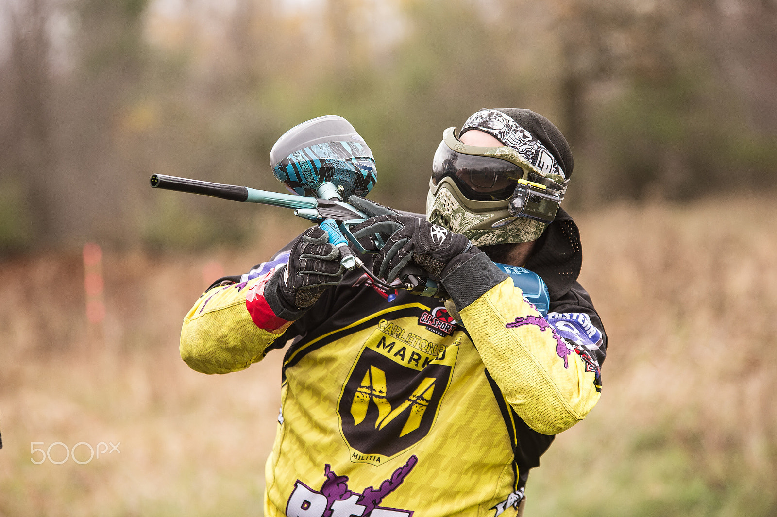 Sigma 70-200mm F2.8 EX DG OS HSM sample photo. Paintball player photography