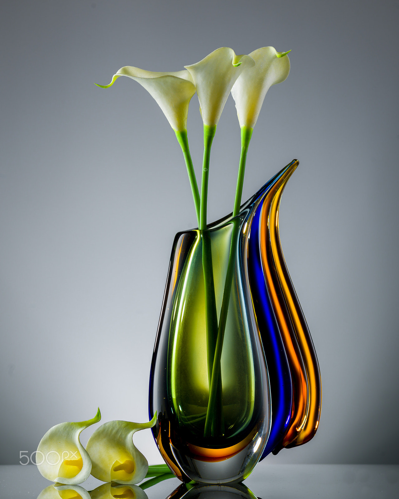 HC 120 sample photo. Lilies and glass photography
