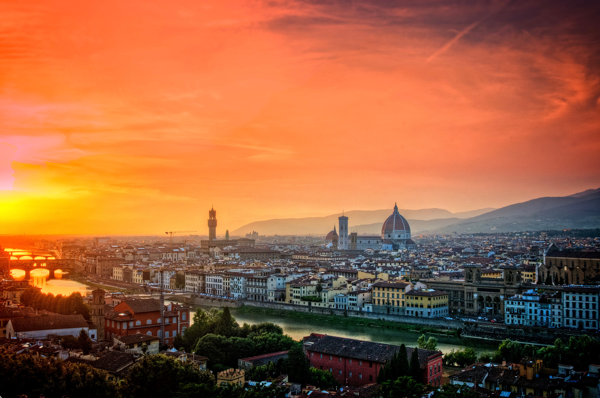 Nikon AF-S Nikkor 24-120mm F4G ED VR sample photo. Sunset, florence photography