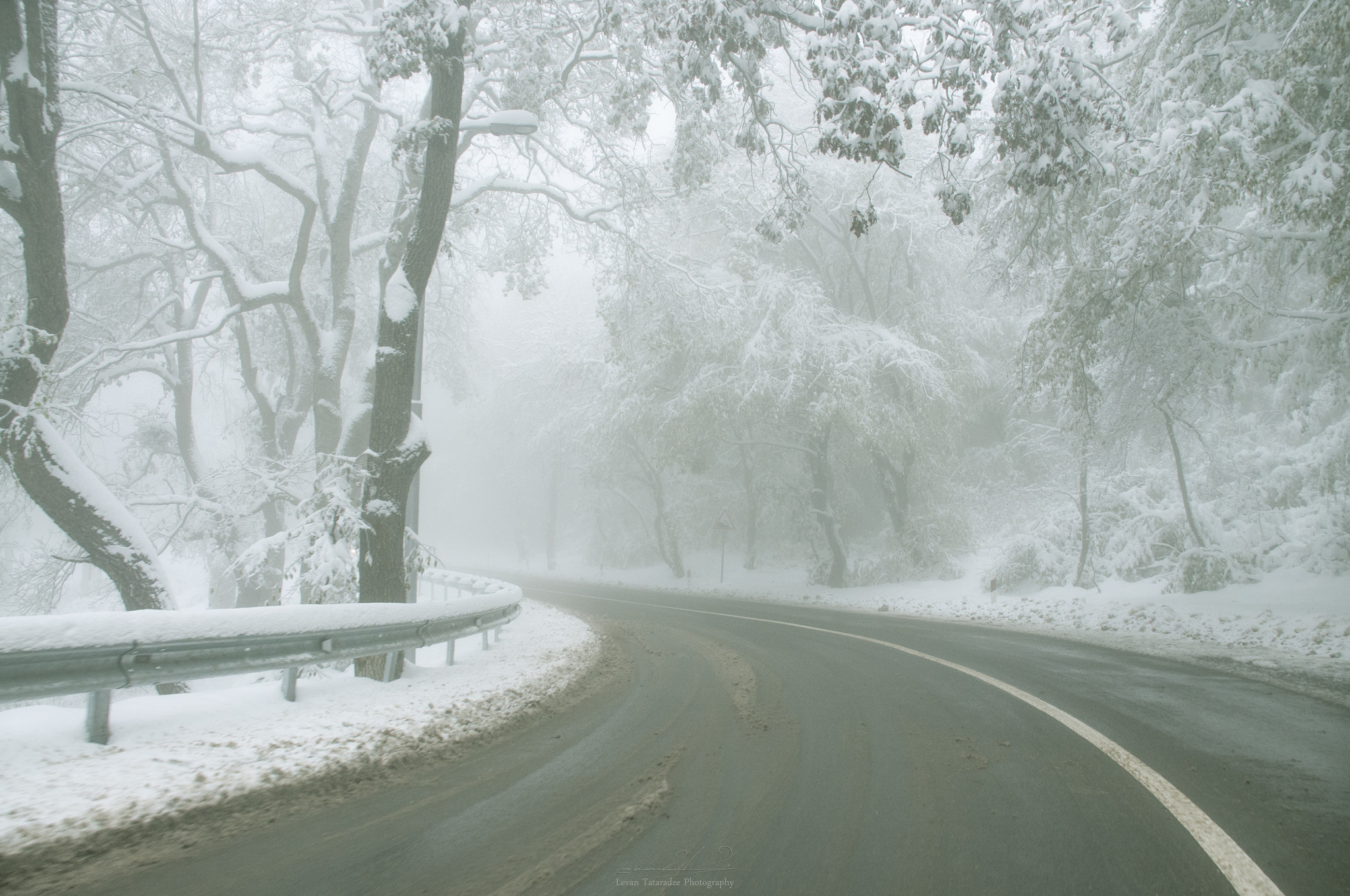 Nikon D300 sample photo. Winter road photography