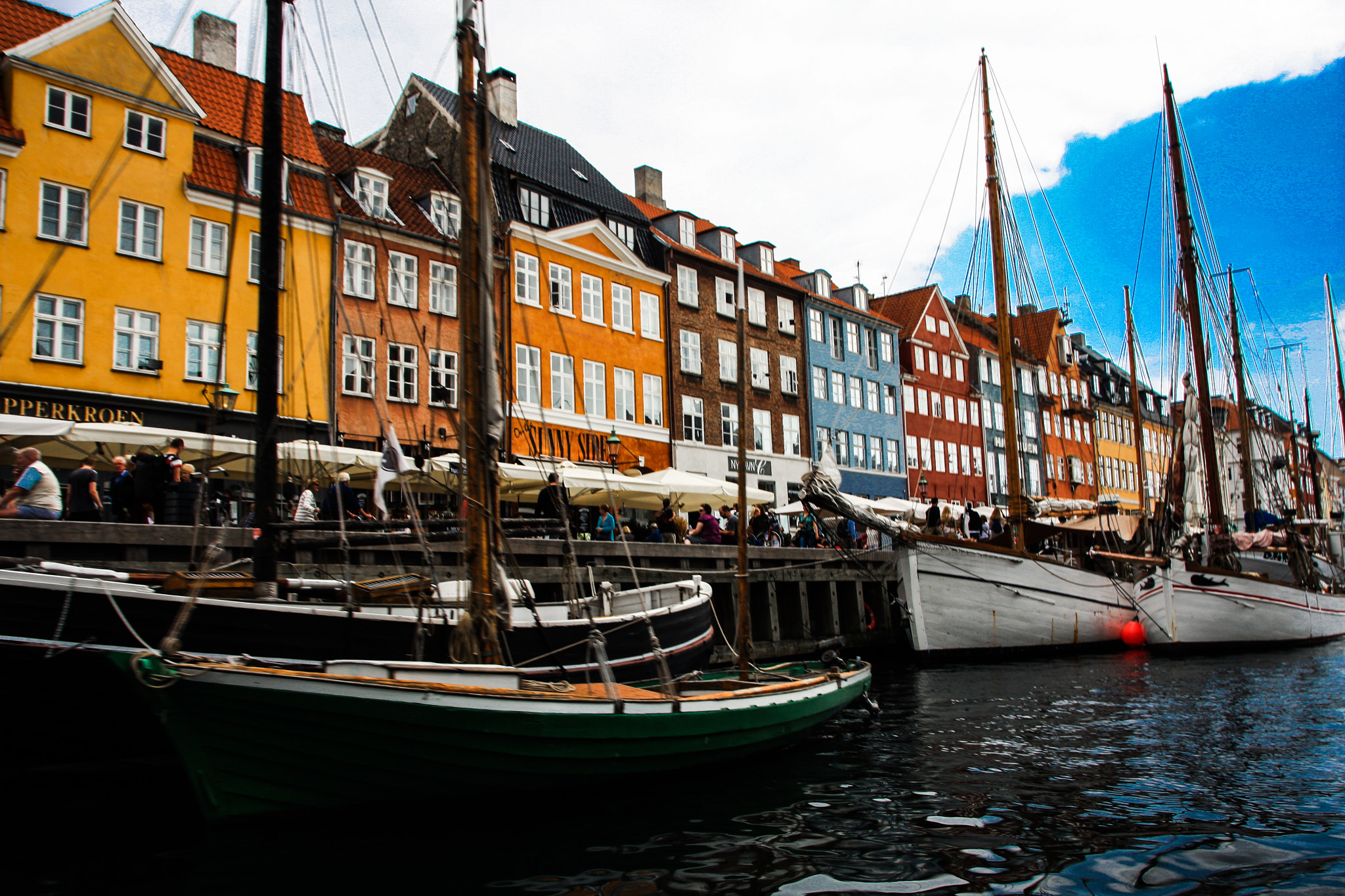 Canon EOS 40D sample photo. Sailboats in nyhavn waterfront in copenhagen photography