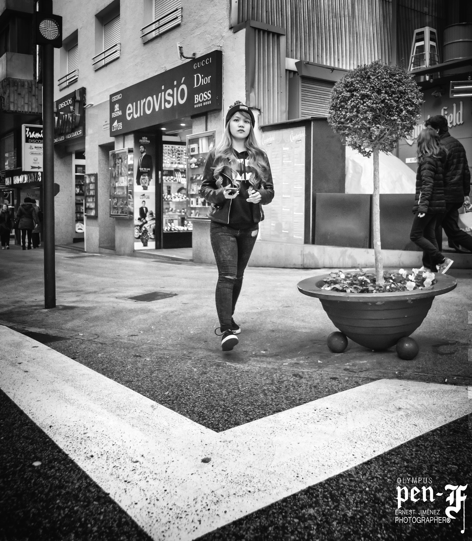 Olympus OM-D E-M1 sample photo. The streets of andorra in b&w photography