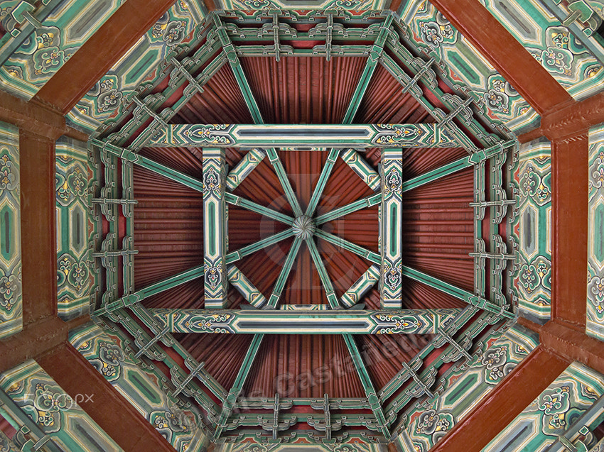 Pentax 645D sample photo. Ceiling. lanting-eight-column pavilion. beijing. c photography