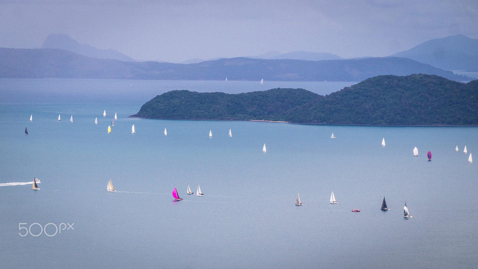 Sony SLT-A37 sample photo. View on sailing regatta at whitsunday islands photography