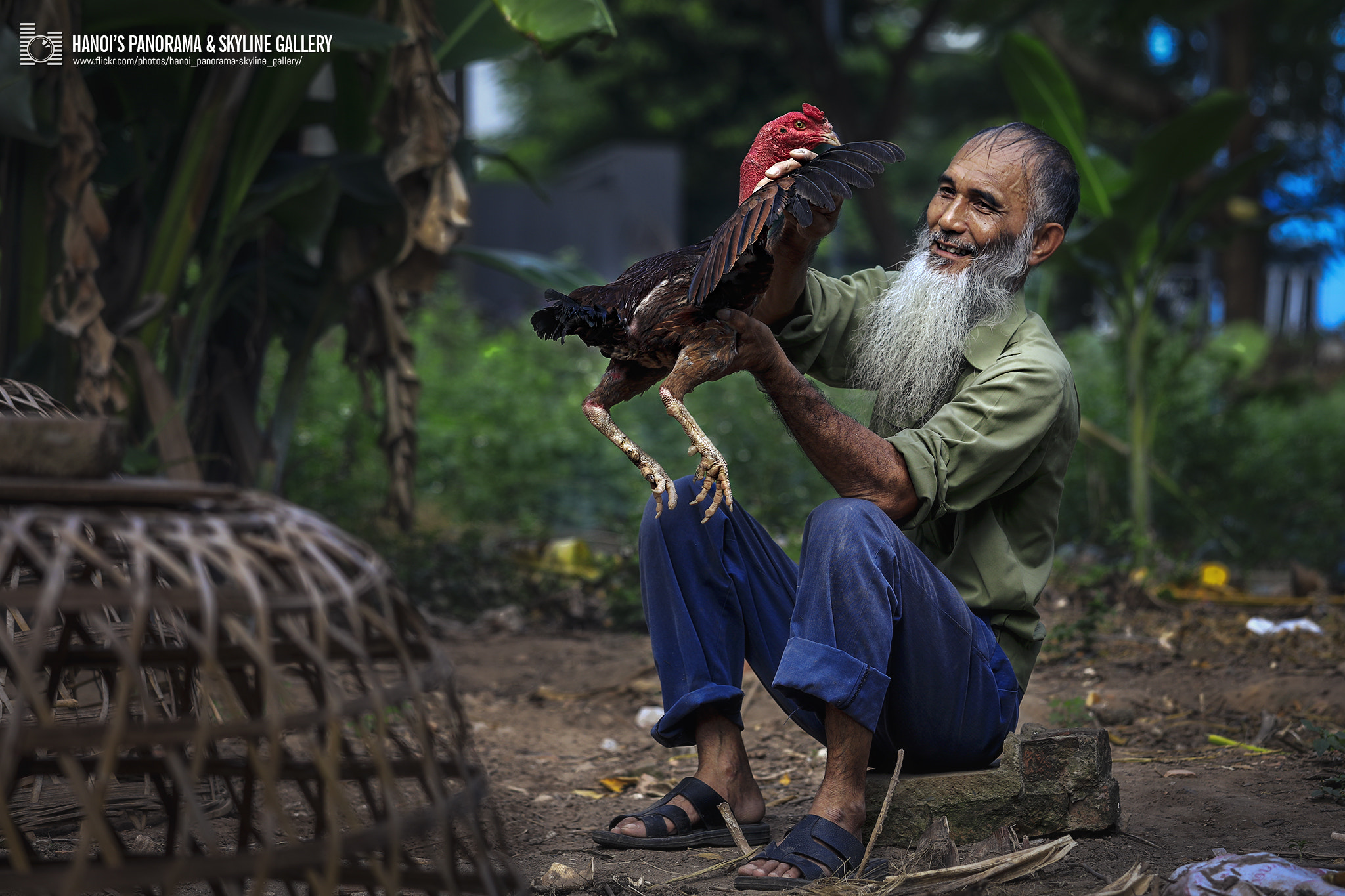 Canon EF 70-200mm F4L IS USM sample photo. Old man with chicken photography