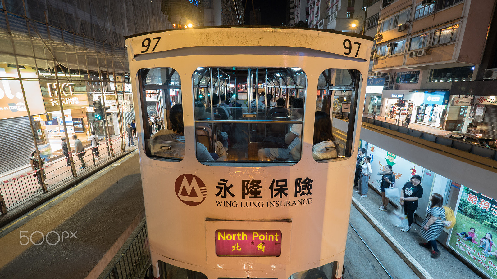 Panasonic Lumix DMC-GH4 + Olympus M.Zuiko Digital ED 7-14mm F2.8 PRO sample photo. Double-decker tram in hong kong photography