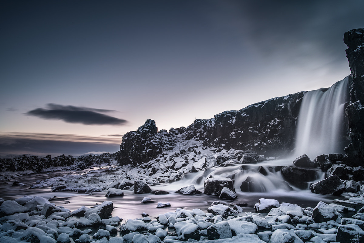 Nikon D810 + Nikon AF-S Nikkor 24mm F1.4G ED sample photo. Öxararfoss photography