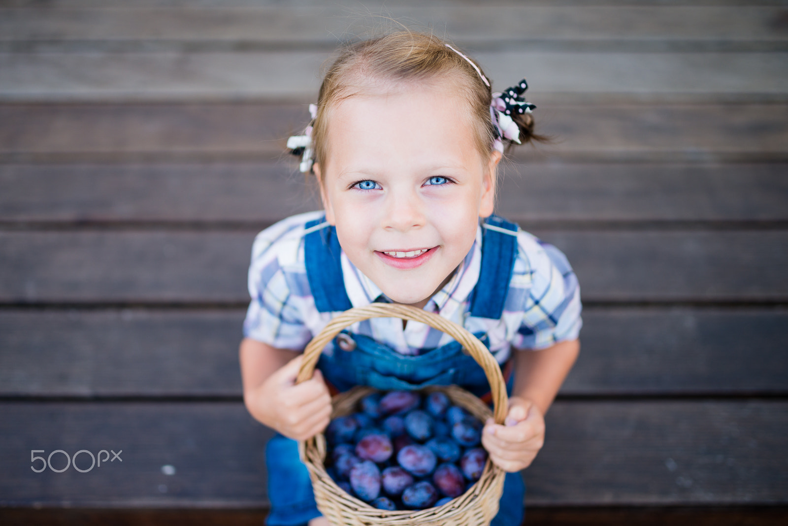 Nikon D800E sample photo. Little child girl with basket full of plums photography