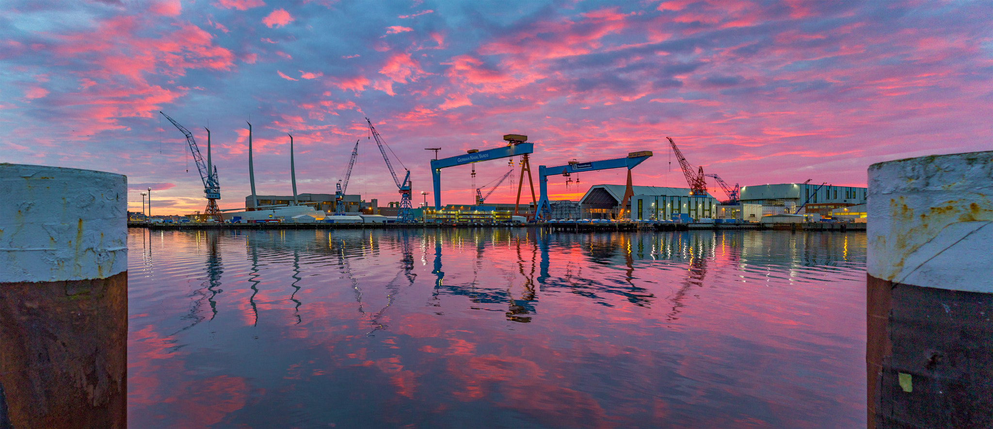 Canon EF 24mm F2.8 IS USM sample photo. Sunrise in kiel photography