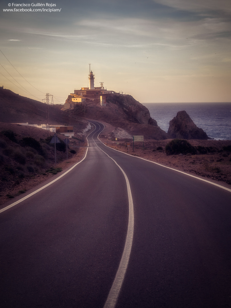 Olympus OM-D E-M5 II sample photo. Road to cabo de gata lighthouse photography