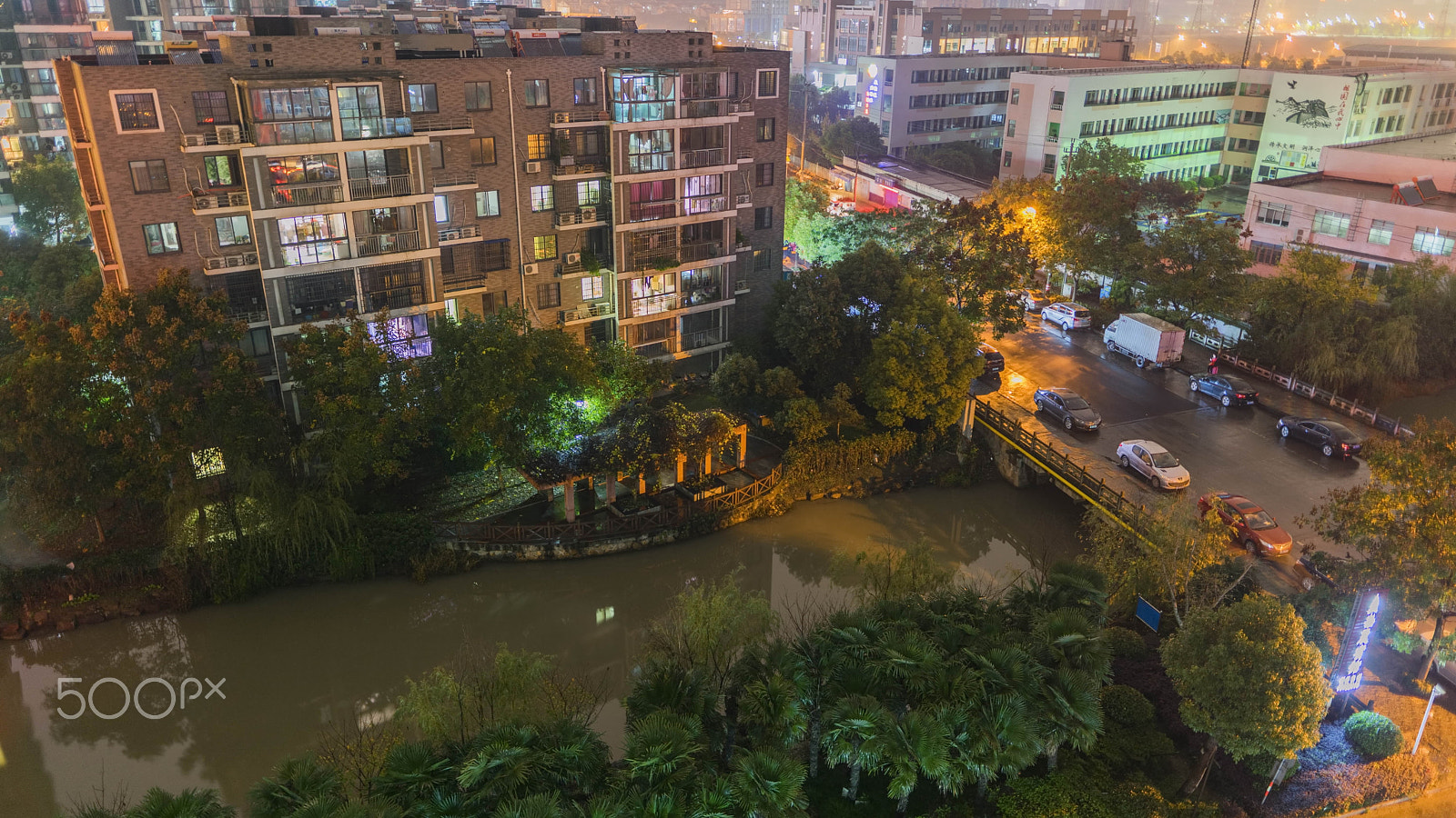 Sony a7 II sample photo. Night apartments photography