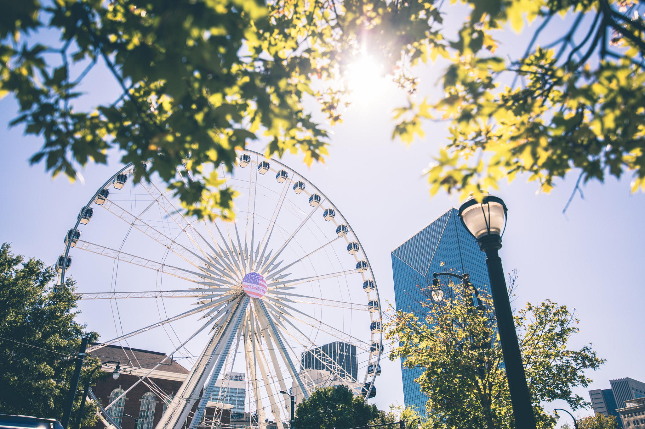 Canon EF 300mm f/2.8L sample photo. Atlanta ferris wheel photography