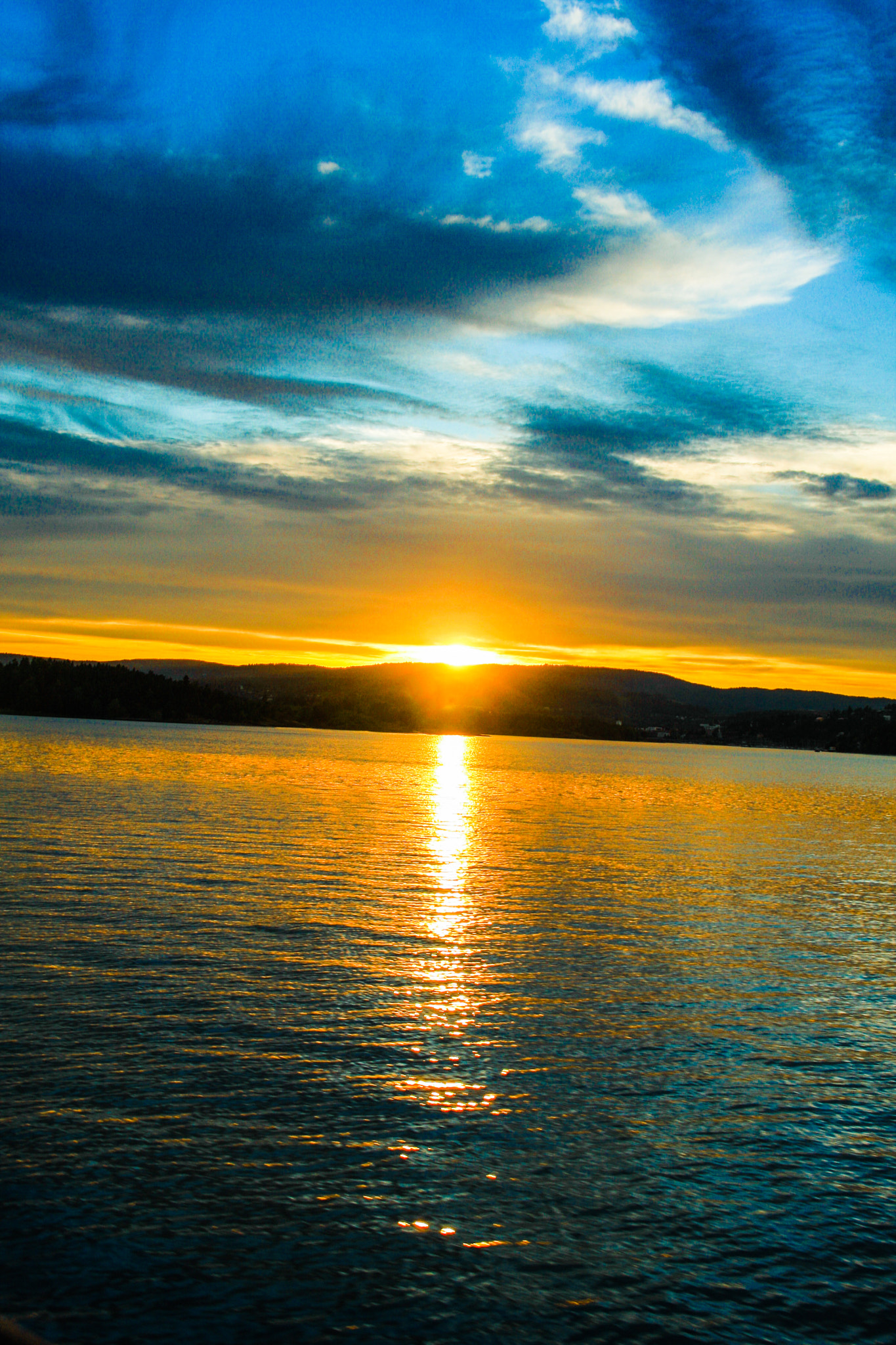 Canon EOS 40D sample photo. Sunset in the oslo fjord photography