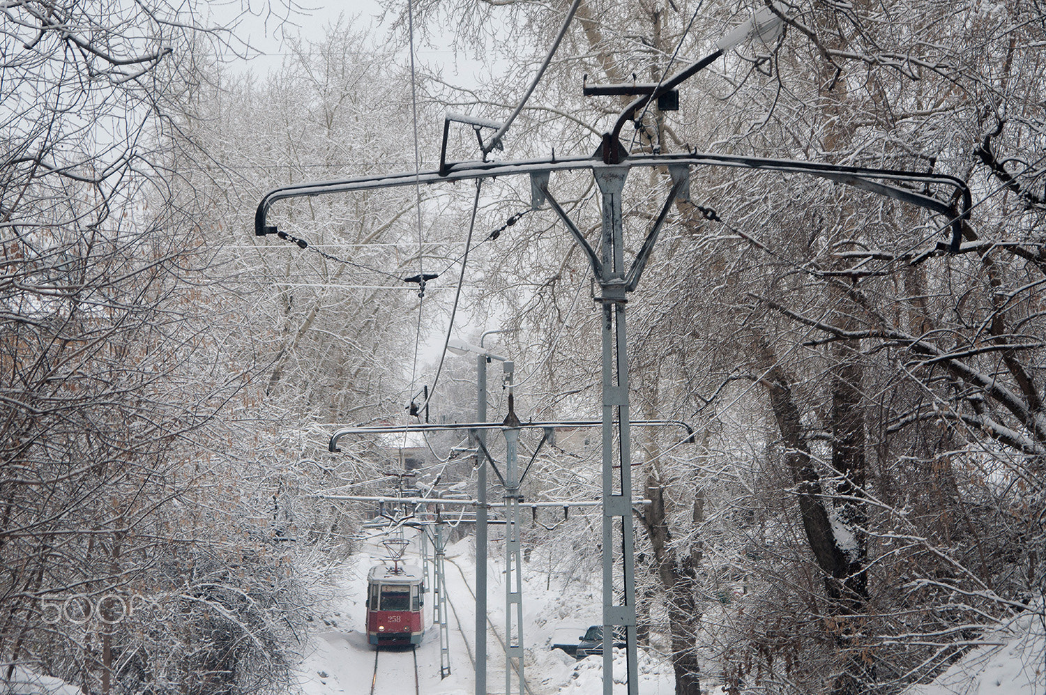 Nikon D90 sample photo. Snow tram photography