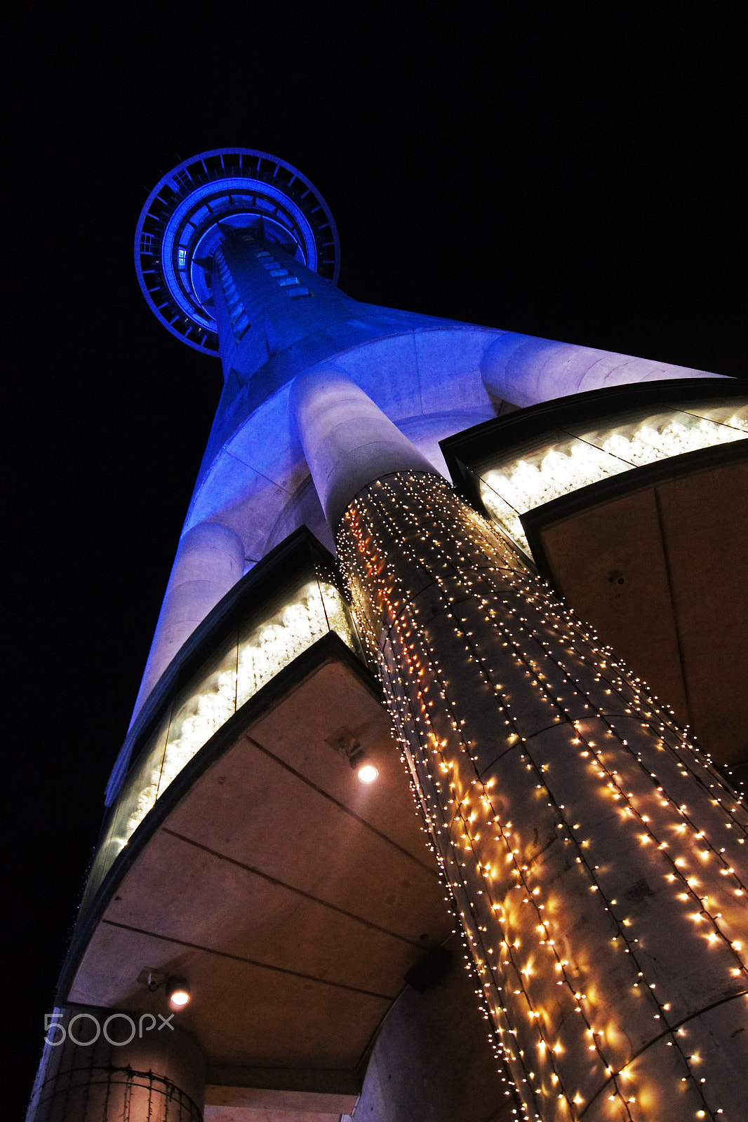 Sony SLT-A55 (SLT-A55V) sample photo. Auckland sky tower at night photography