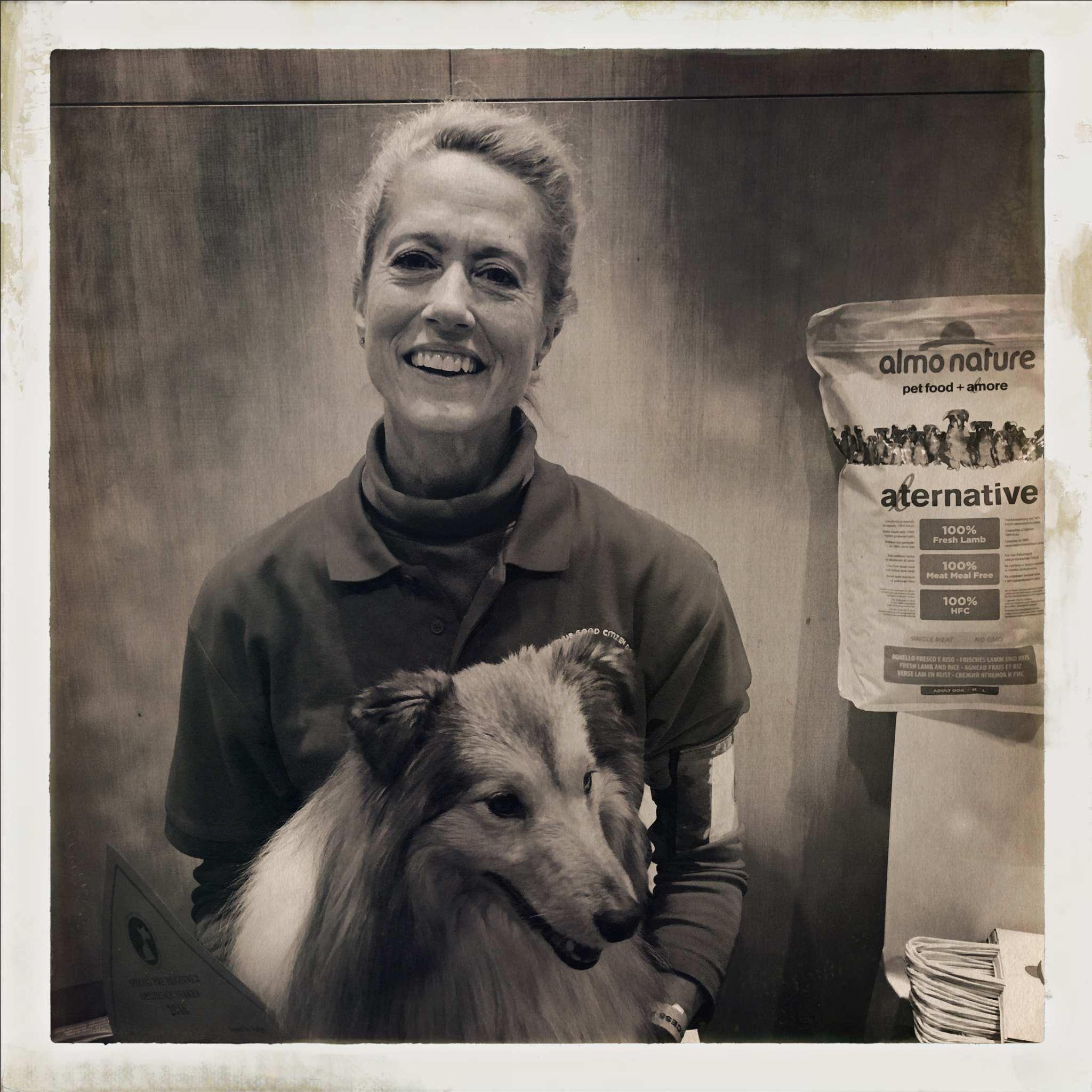 Hipstamatic 322 sample photo. Lady and dog photography