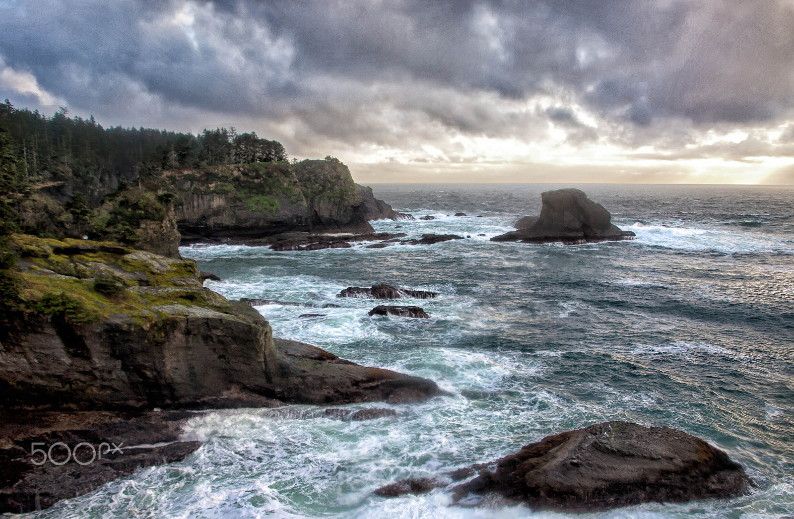 Olympus E-520 (EVOLT E-520) + OLYMPUS 14-42mm Lens sample photo. Looking south from cape flattery photography