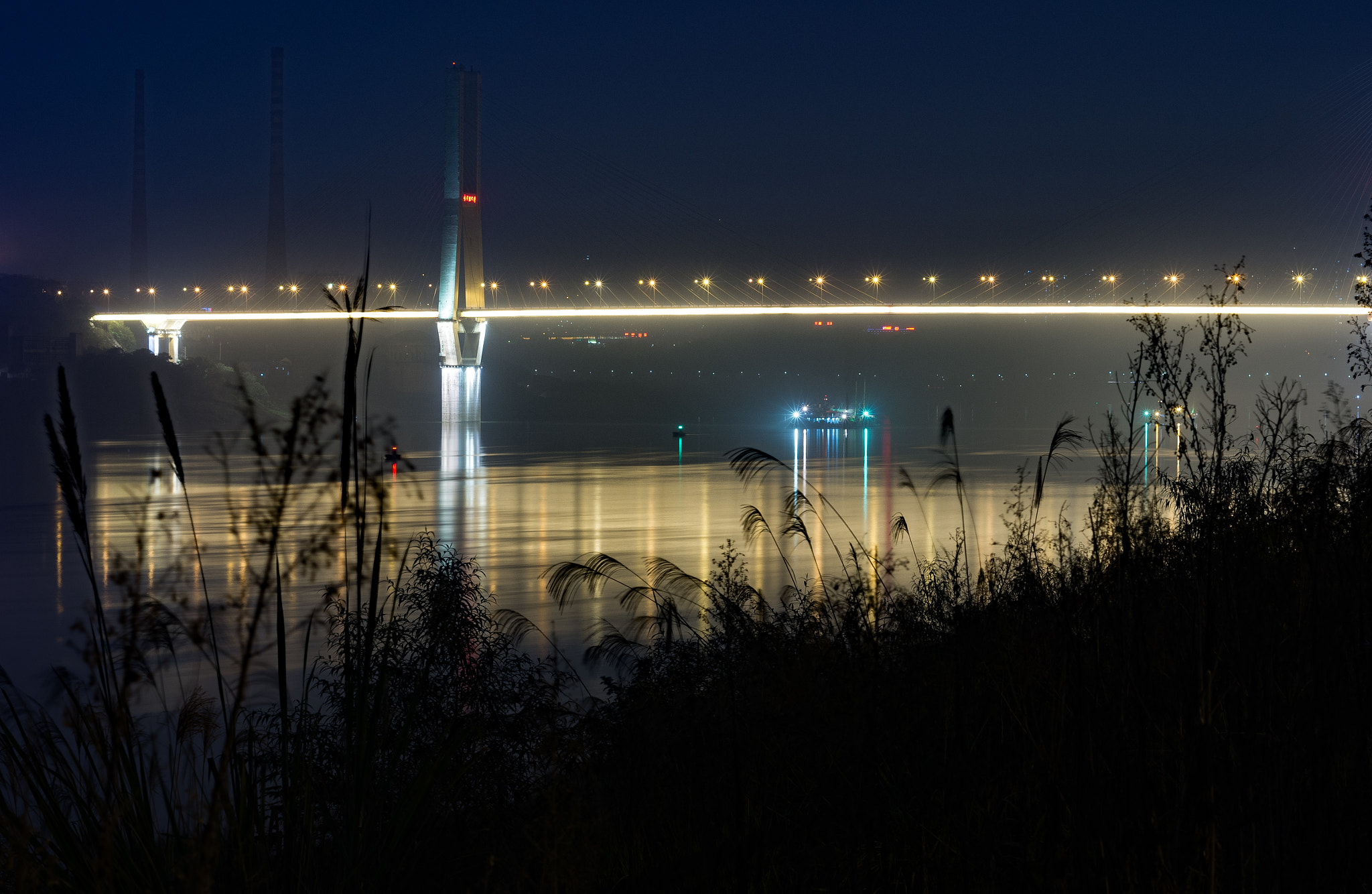 Pentax K-5 sample photo. Bulrush and bridge photography