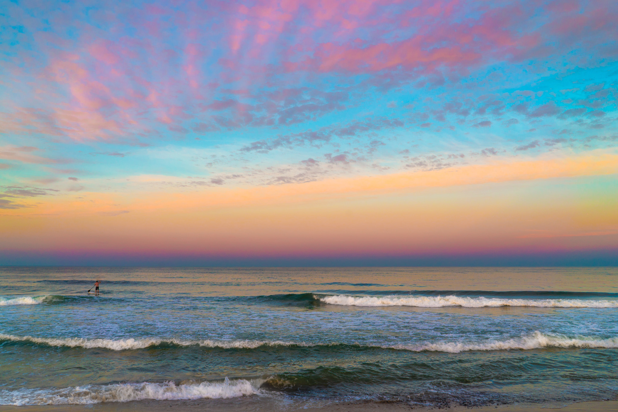 Sony a7S II + Sony FE 28mm F2 sample photo. Sunset at belmar beach, nj photography