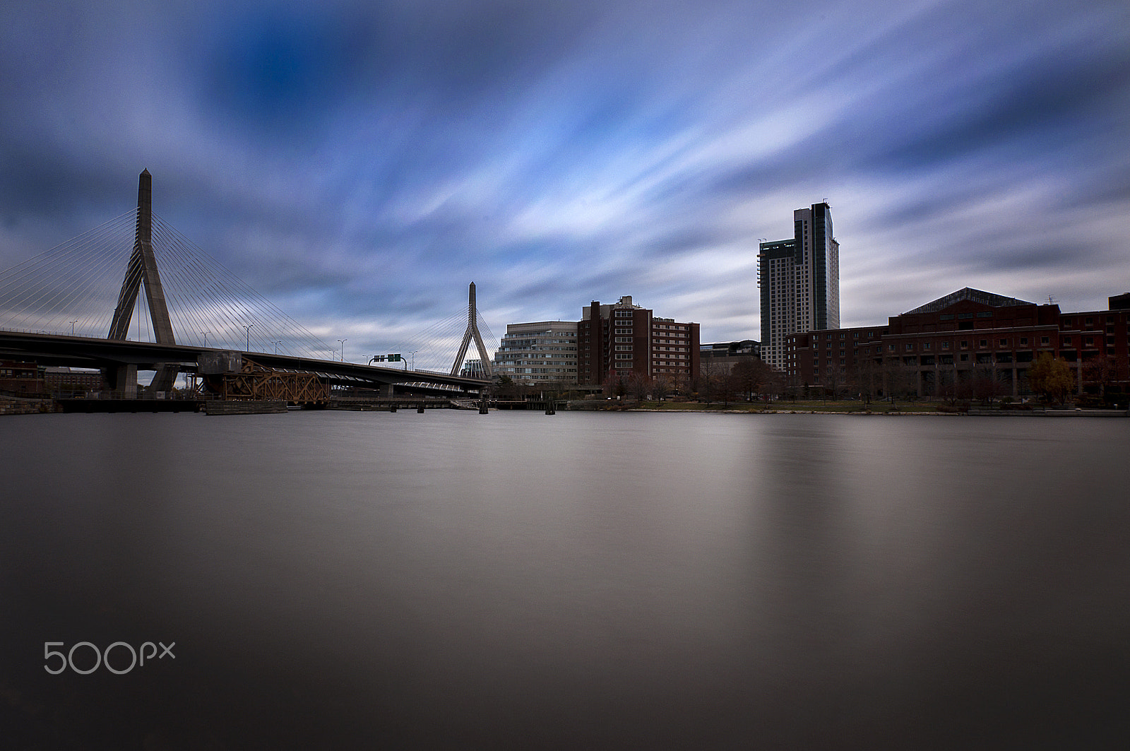 Nikon D5000 sample photo. Boston and zakim bridge photography