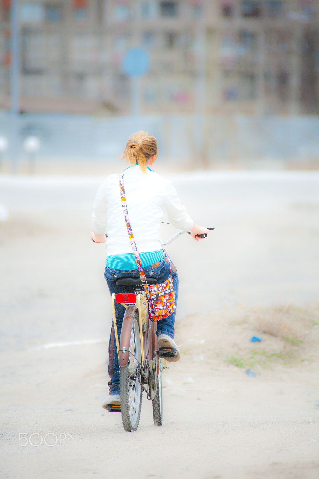 Canon EOS 5D sample photo. Girl on bicycle photography