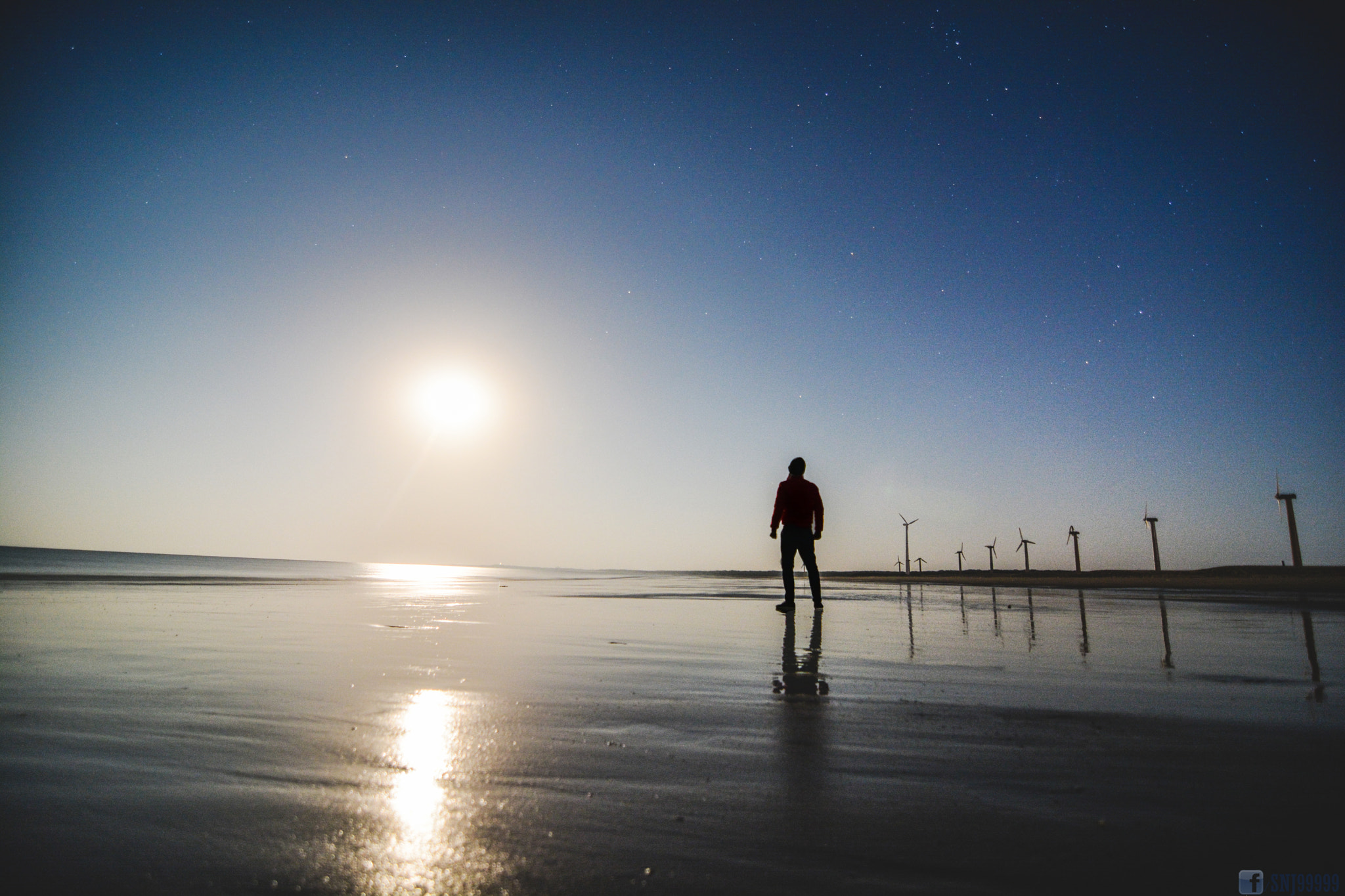 Nikon D5200 sample photo. Mandvi beach on supermoon day night landscape stars and isolated man photography