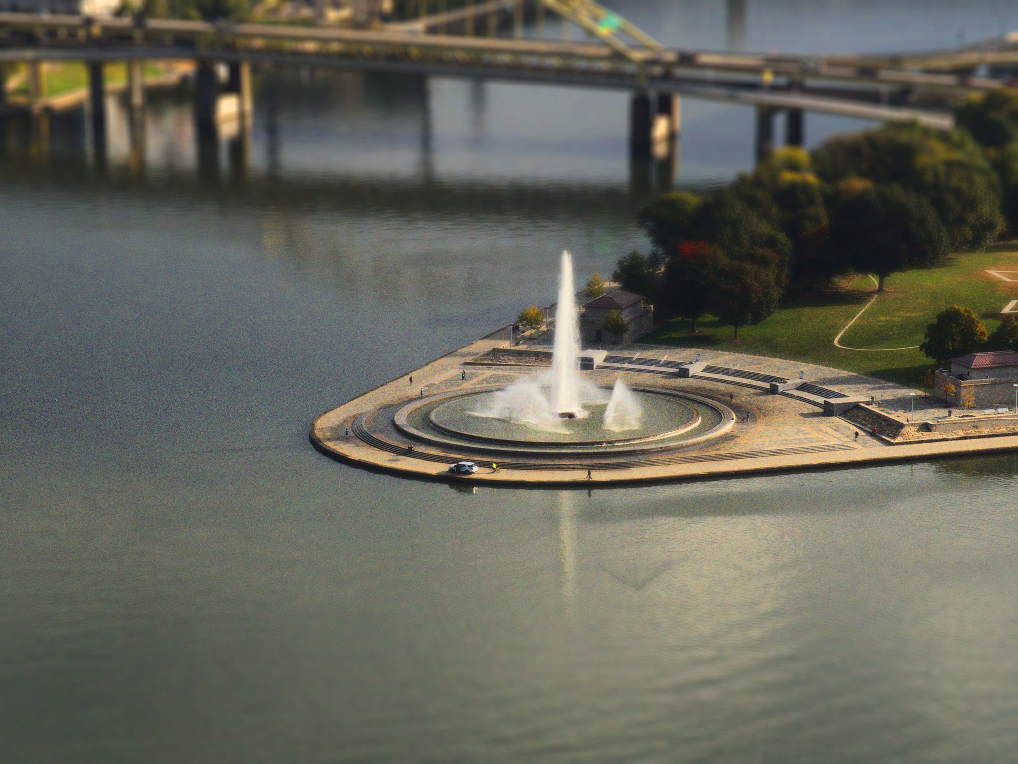 Olympus Stylus XZ-10 sample photo. Fountain from above photography
