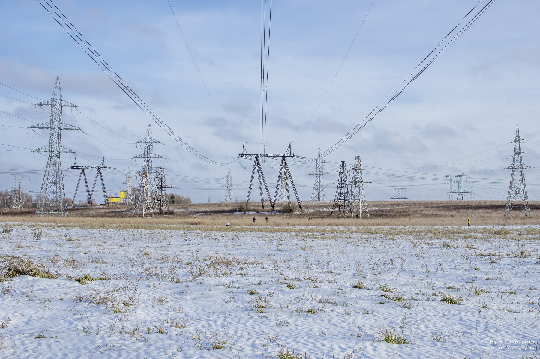 Pentax K-3 sample photo. Transmission towers field photography