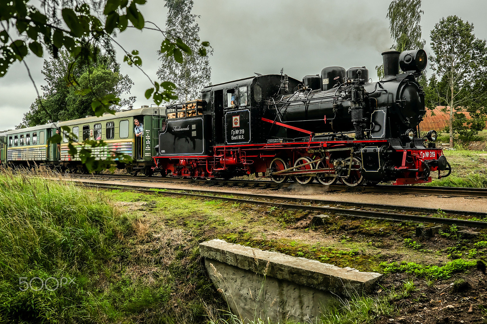 Fujifilm X-E2 sample photo. Narrow-gauge railway steam locomotive driving over a bridge with passengers photography