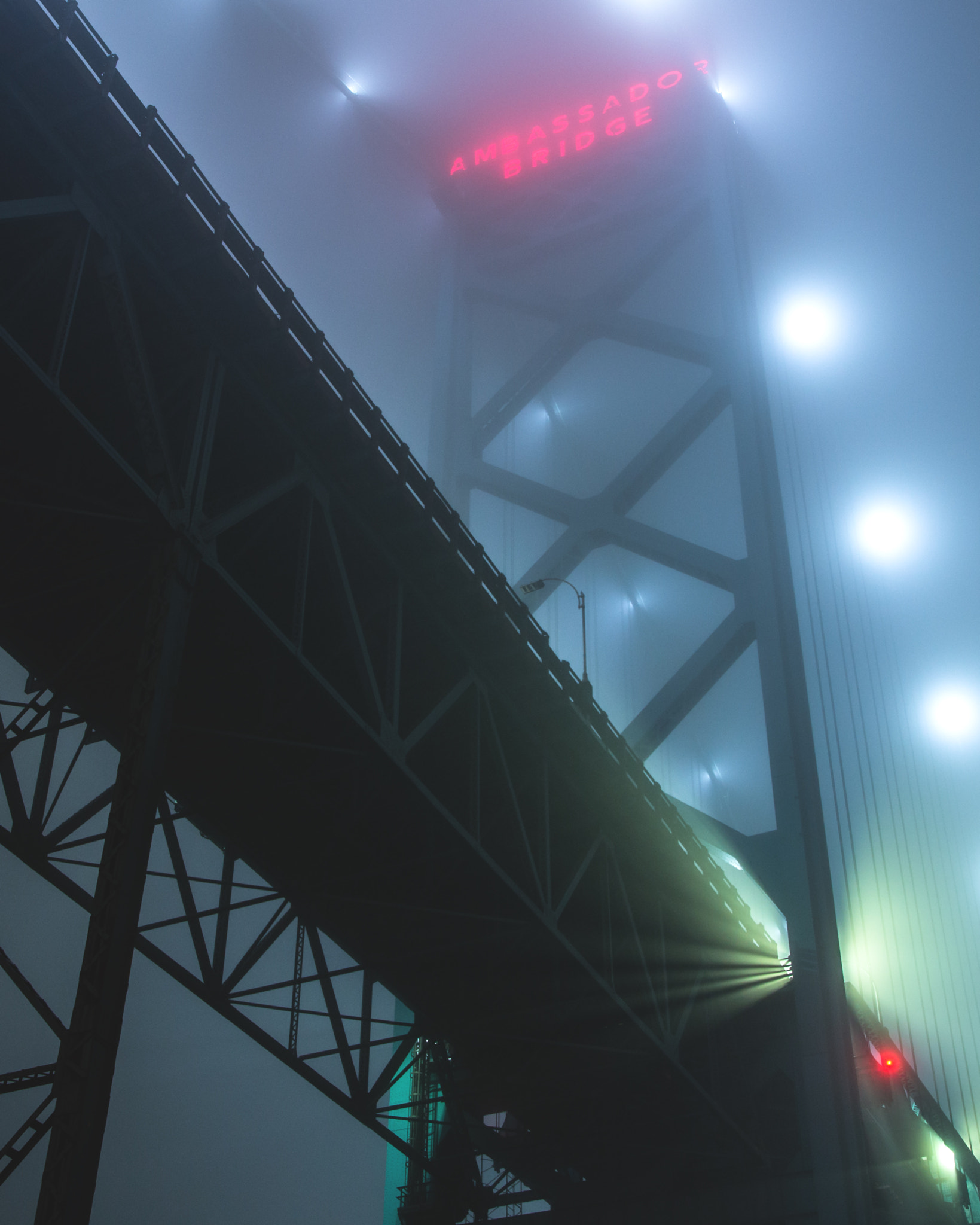 Sony Alpha DSLR-A580 sample photo. Ambassador bridge in fog photography