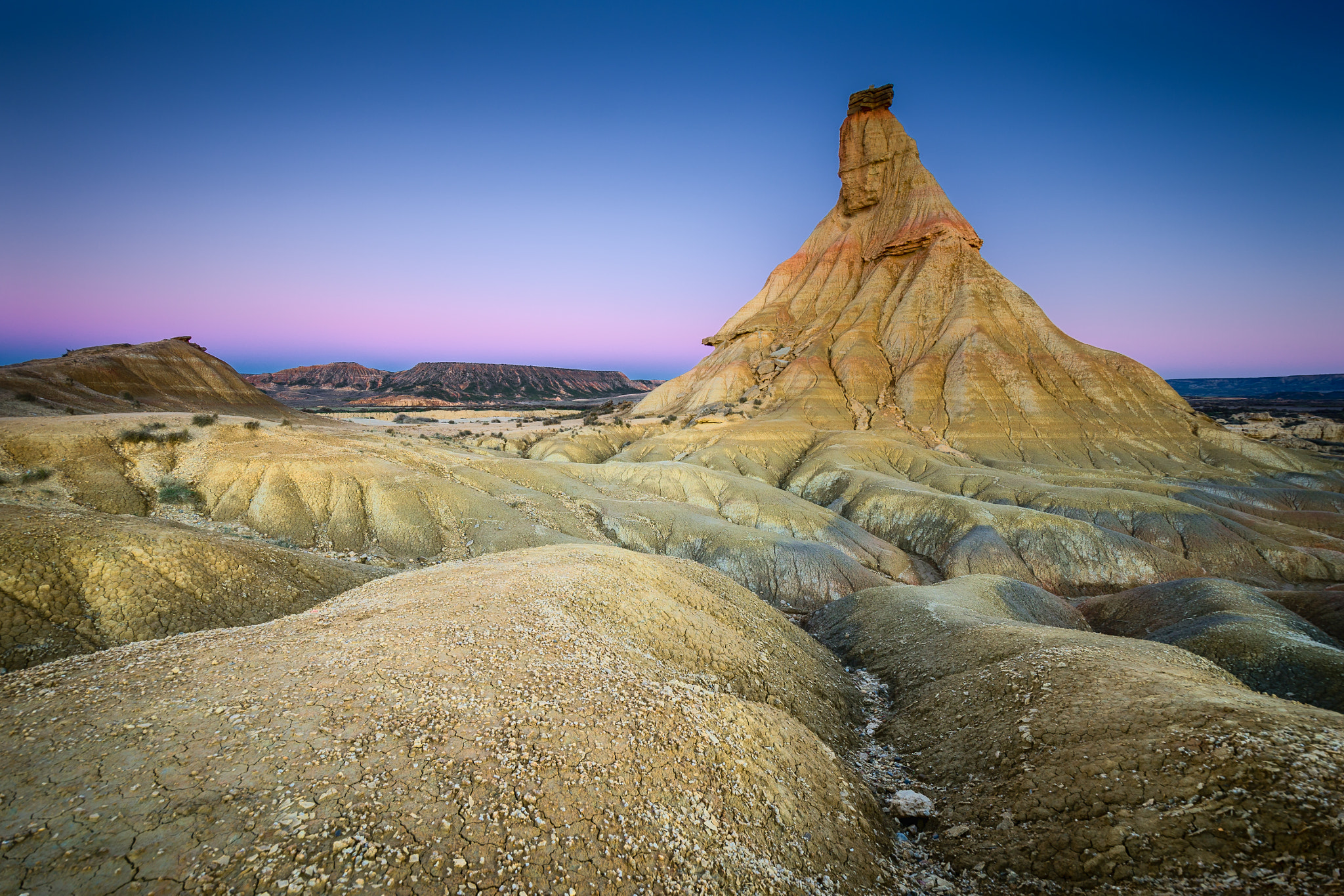 Nikon D810 sample photo. Castil de tierra at sunrise in bardenas desert photography