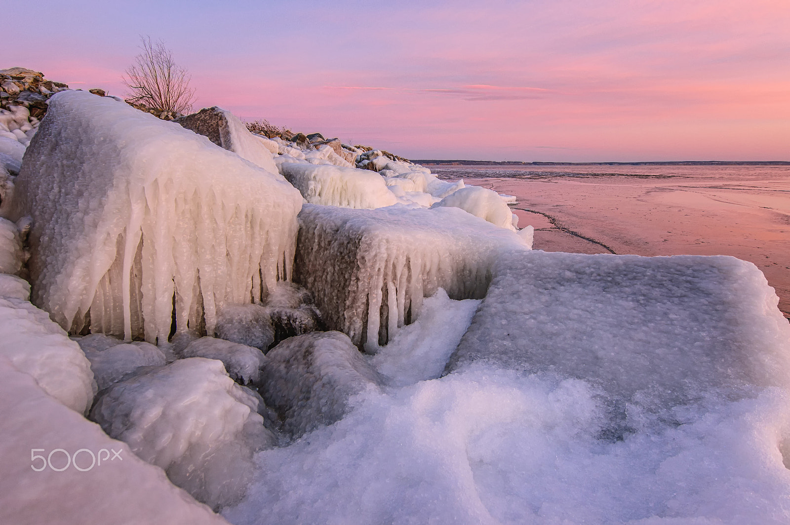 Nikon D90 sample photo. Frozen stones at the shore photography
