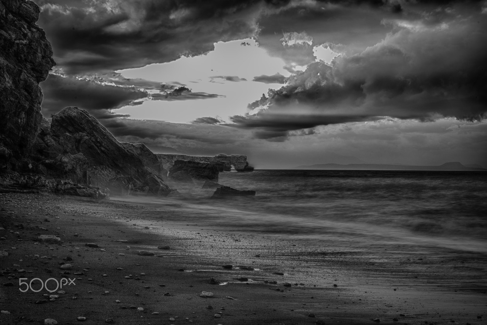 Nikon D610 + AF Nikkor 50mm f/1.8 sample photo. B&w breathtaking seascape! photography