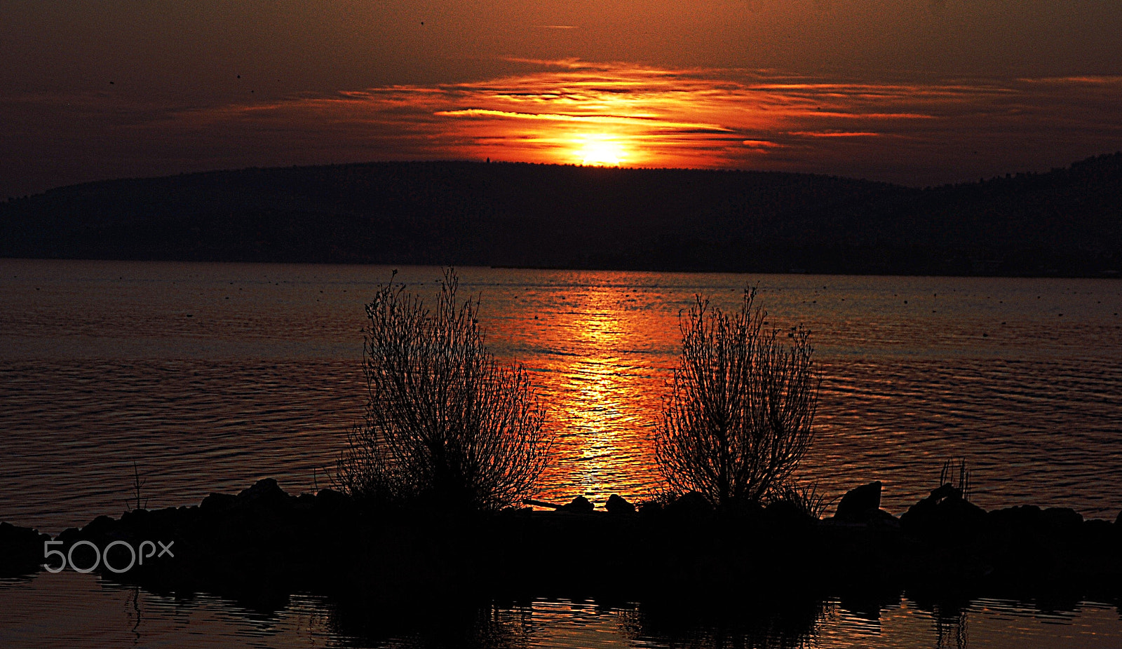 AF Zoom-Nikkor 28-105mm f/3.5-4.5D IF sample photo. Sunset, lake balaton, hungary photography