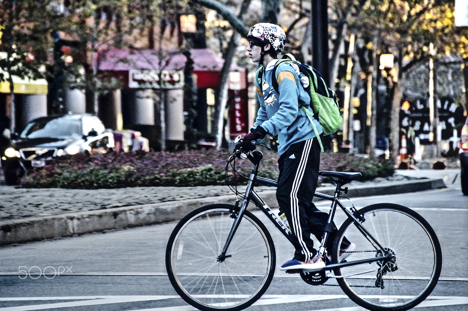 Sigma 18-250mm F3.5-6.3 DC OS HSM sample photo. Riding on bethesda row photography