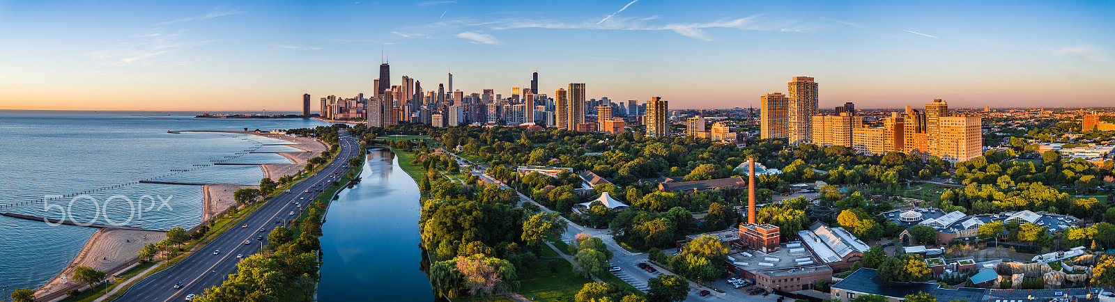 DJI FC550 sample photo. Chicago sunrise photography
