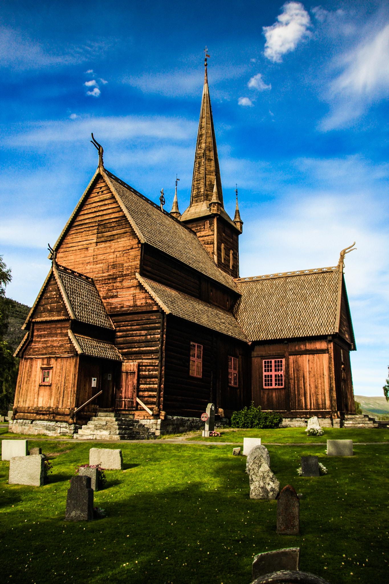 Canon EOS 40D sample photo. Lom stave church, norway photography