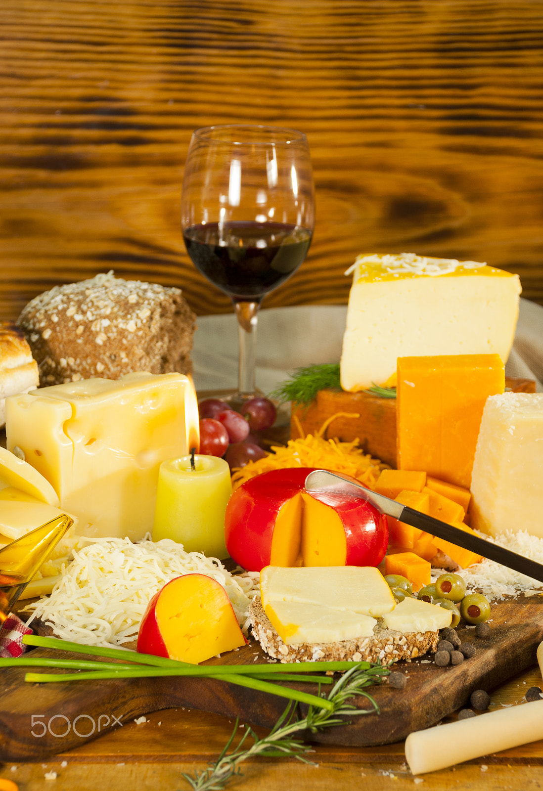 Nikon D200 sample photo. Several varieties of cheese and wine photography
