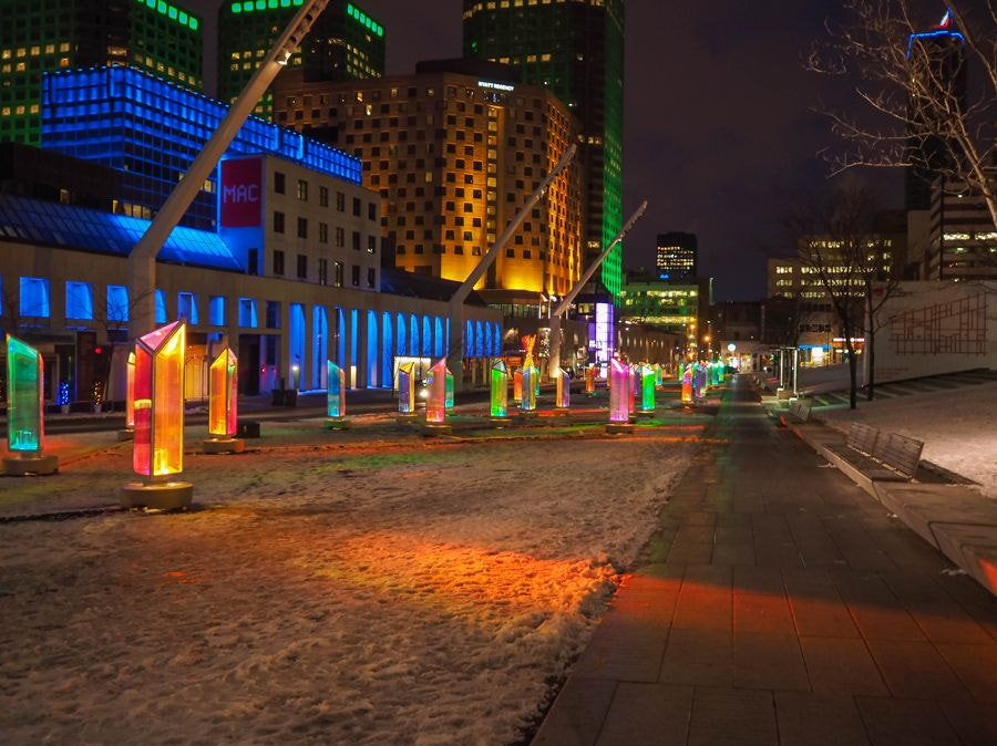 Olympus OM-D E-M1 + Olympus M.Zuiko Digital 17mm F2.8 Pancake sample photo. The quartier des spectacles is montreal's premiere photography