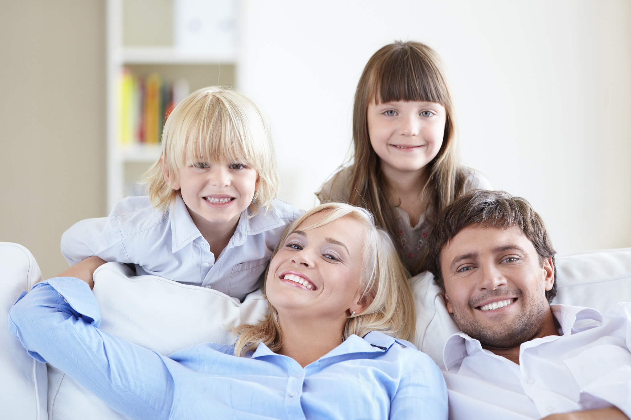 A happy family with children