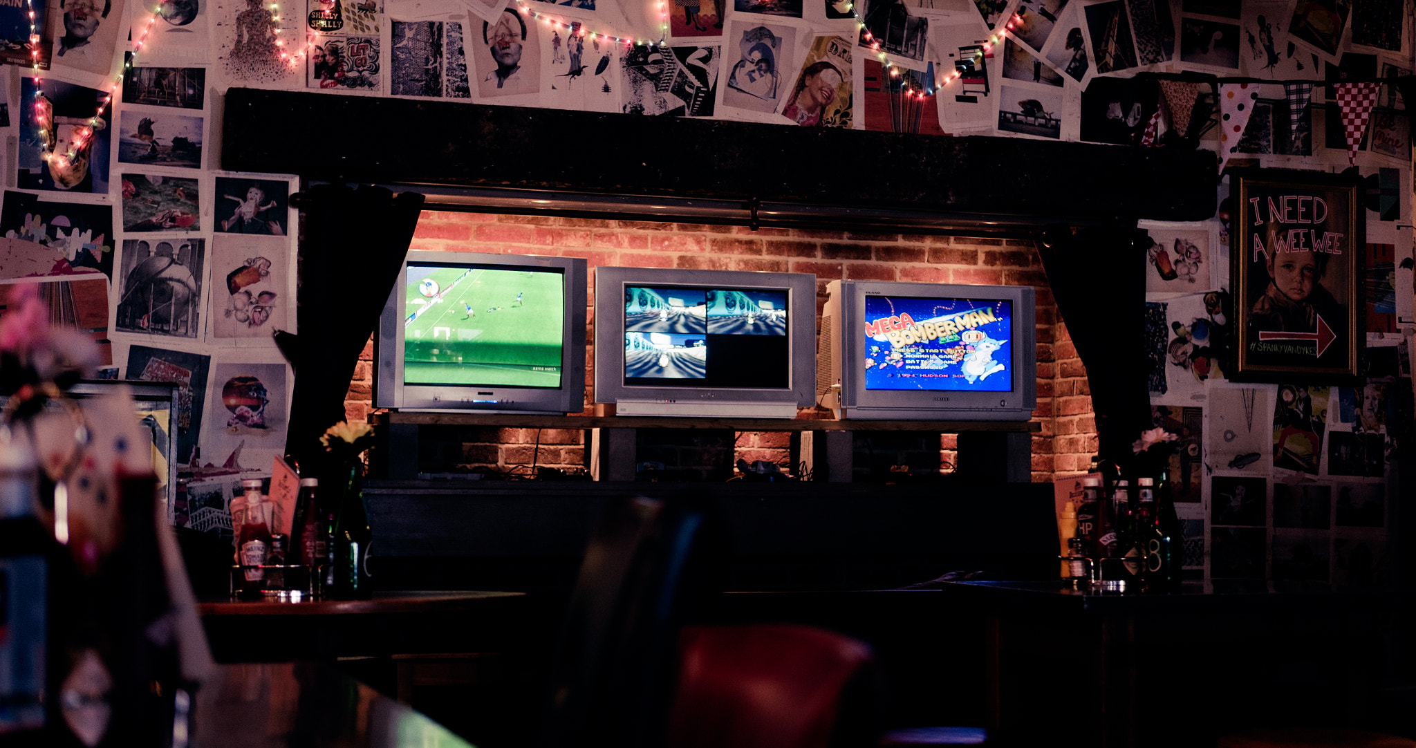 Retro games in a cosy bar